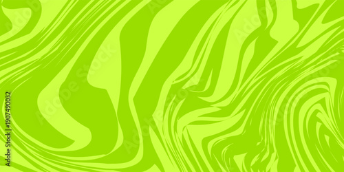 Abstract green background with hypnotic wavy lines pattern. Fresh and natural background
