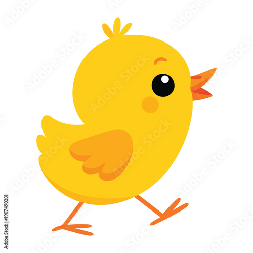 cute baby chicken farm animal flat color vector illustration template design