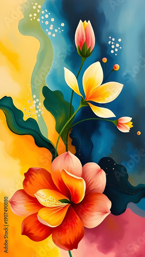 abstract, flower, floral, oilpaint, digital, art, artwork, painting, modern, contemporary, creative, artistic, texture, brushstroke, strokes, canvas, color, colorful, vibrant, expressive, aesthetic, e