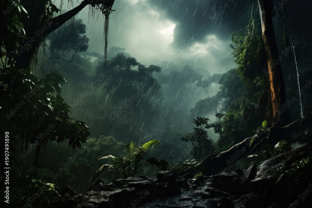 Fototapeta premium Rainforest vegetation outdoors nature.