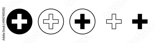 Plus icon vector. Add plus sign and symbol