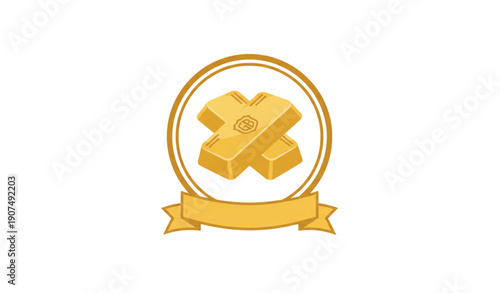 SEO Title
Premium gold biscuit flat badge icon luxury finance symbol isolated on white