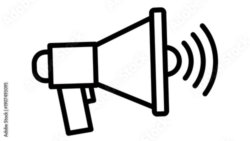 Megaphone icon representing loudspeaker announcements and clear public communication in graphic form.