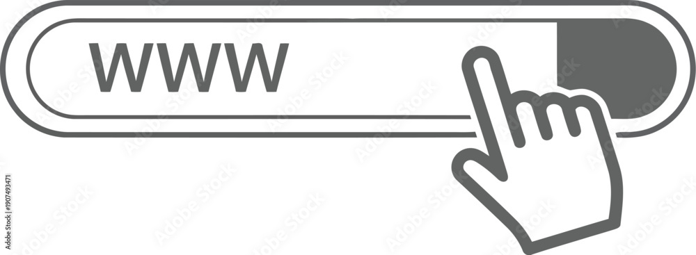Fototapeta premium Cursor clicking website search bar with www text for online internet browsing concept vector