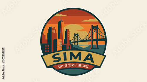SIMA City of Sunset Bridges Sticker Design