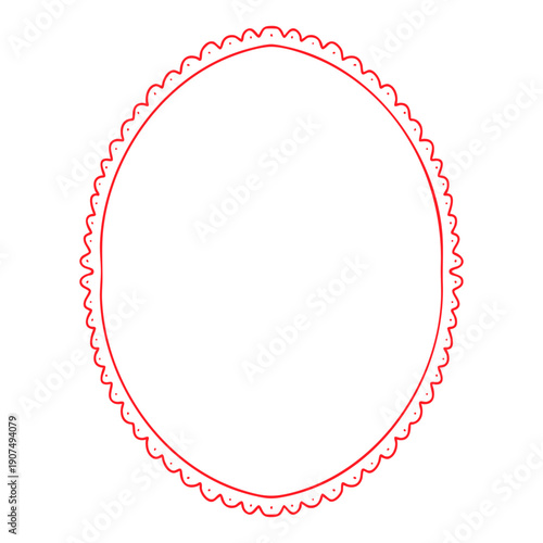 Oval Frame with Scalloped Border