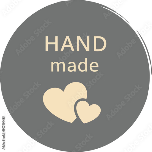 Charming handmade heart logo emblem for crafting business artisanal products and gifts vector