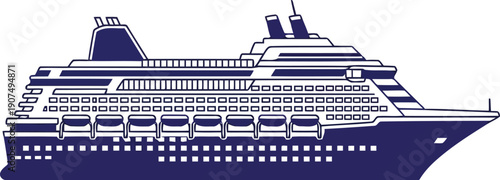 Elegant cruise ship voyage luxury liner ocean travel nautical transport sea journey maritime vessel vector