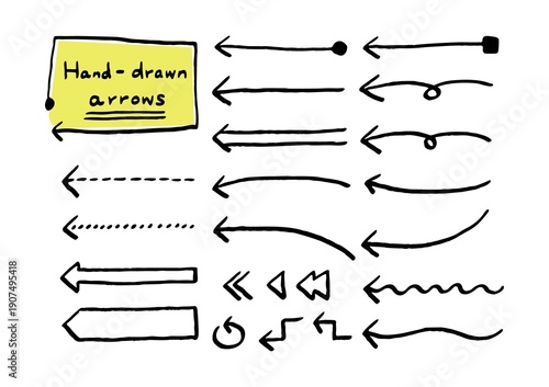Hand-drawn arrows　手書きの矢印イラストセット