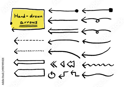 Hand-drawn arrows　手書きの矢印イラストセット
