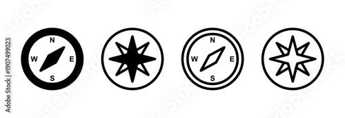 Compass icon vector illustration. arrow compass icon sign and symbol
