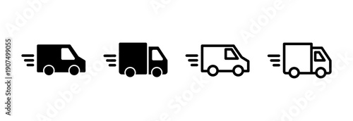 Delivery truck icon vector illustration. Delivery truck sign and symbol. Shipping fast delivery icon