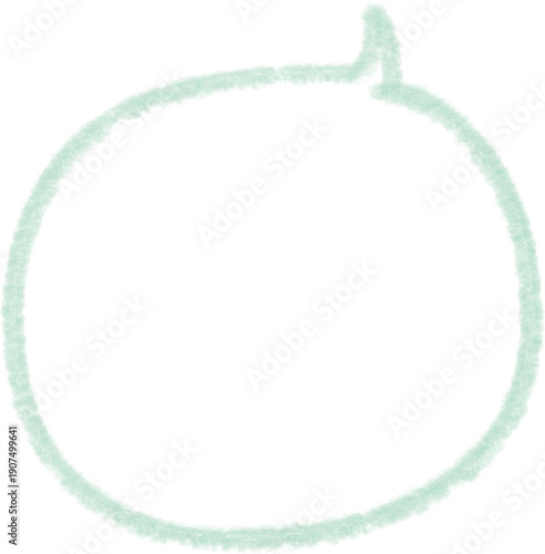 グリーンの雲のような吹き出しアイコン　丸タイプ　Adobe Illustrator Artwork