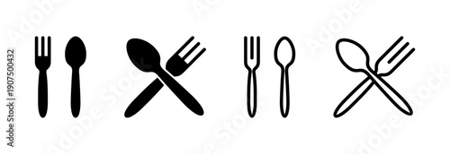 spoon and fork icon vector illustration. spoon, fork and knife icon vector. restaurant sign and symbol