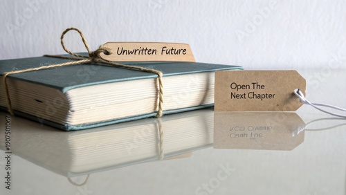 Unwritten Future Book Tied with Twine, Ready for Next Chapter