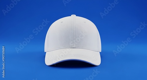 Minimalist studio shot of white baseball cap for apparel branding mockup.