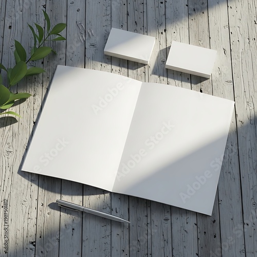 Professional A4 bi-fold brochure mockup for branding and design presentation.