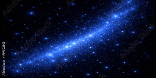 Abstract starry space galaxy background with nebula and planets