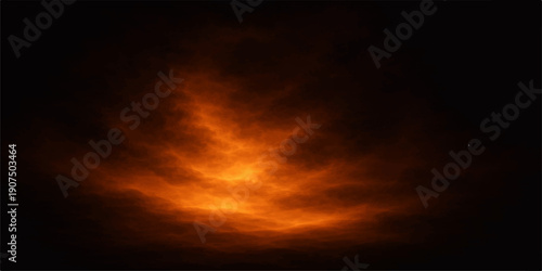 Fiery explosion with vibrant sky and colorful clouds