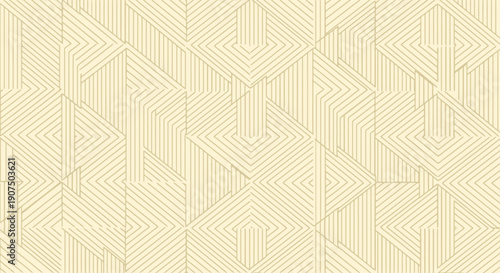 A seamless geometric pattern of interlocking lines forming diamond and triangular shapes in a pale yellow hue.