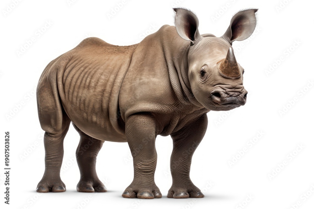 Fototapeta premium Baby rhinoceros wildlife animal mammal.