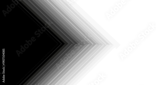 Abstract graphic design featuring a sharp, angular gradient from solid black to pure white.