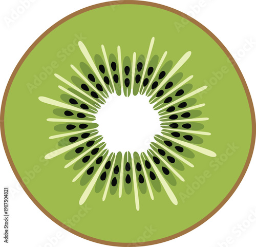 Fresh Kiwi Fruit Slice Graphic for Healthy Eating and Nutrition Designs