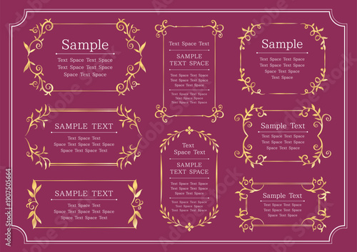 Luxury Classic Gold Decorative Frame Set Elegant Antique Vector