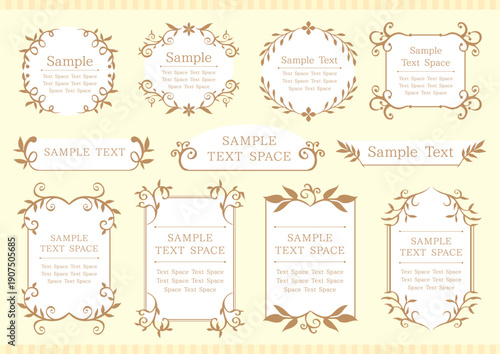 Elegant Natural Botanical Frame Set Feminine Decorative Vector