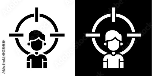 Target Icon Set White Glyph Style Collection