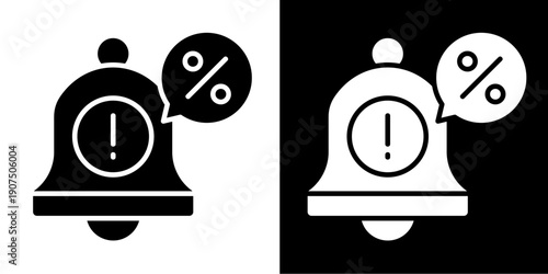 Discount Icon Set White Glyph Style Collection