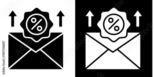 Email Icon Set White Glyph Style Collection