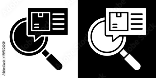 Search Icon Set White Glyph Style Collection
