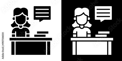 Support Icon Set White Glyph Style Collection