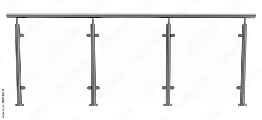 Obraz premium realistic 3d model of a contemporary glass and metal balcony railing for modern residential or commercial interior design