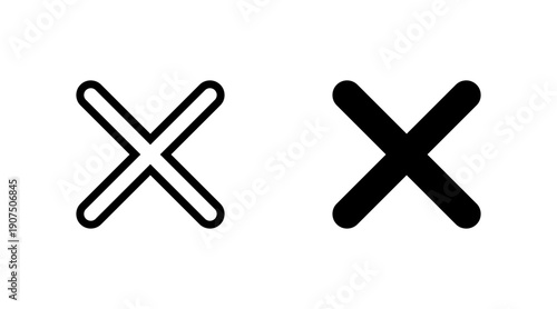 Close icon set vector. Delete sign and symbol. cross sign