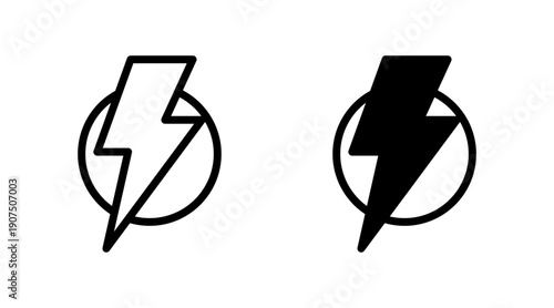 Lightning icon set vector. electric sign and symbol. power icon. energy sign