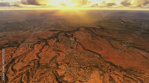 Sunset aerial shot of Diriyah. Saudi Arabia