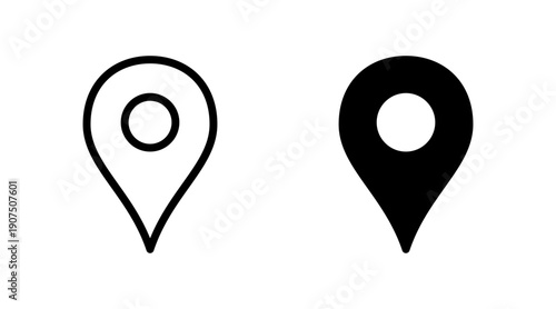 Pin icon set vector. Location sign and symbol. destination icon. map pin