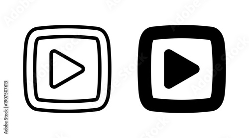Play Icon set vector. Play button sign and symbol