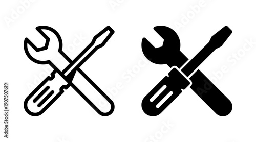 Repair tools icon set vector. tool sign and symbol. setting icon. Wrench and screwdriver. Service