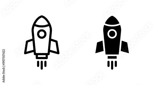 Rocket icon set vector. Startup sign and symbol. rocket launcher icon