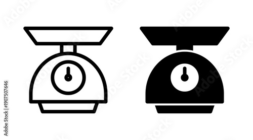 Scales icon set vector. Weight scale sign and symbol
