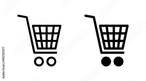 Shopping icon set vector. Shopping cart sign and symbol. Trolley icon
