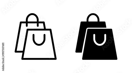 Shopping bag icon set vector. shopping sign and symbol