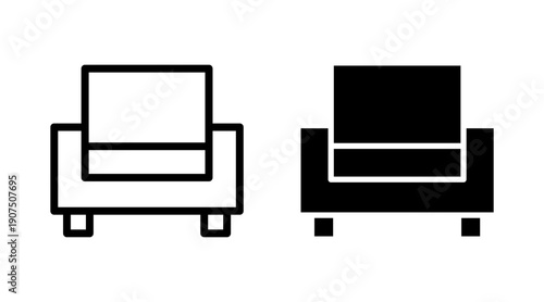Sofa icon set vector. sofa sign and symbol. furniture icon