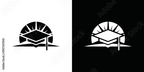 simple graduation hat logo vector