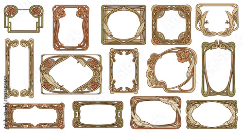 Collection of vintage ornate picture frames with intricate designs