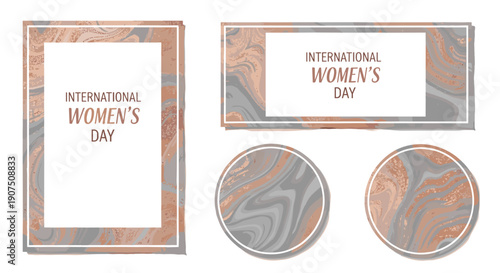 International womens day celebration with decorative elements and symbols