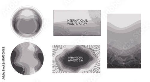 International womens day celebration with diverse women and symbols